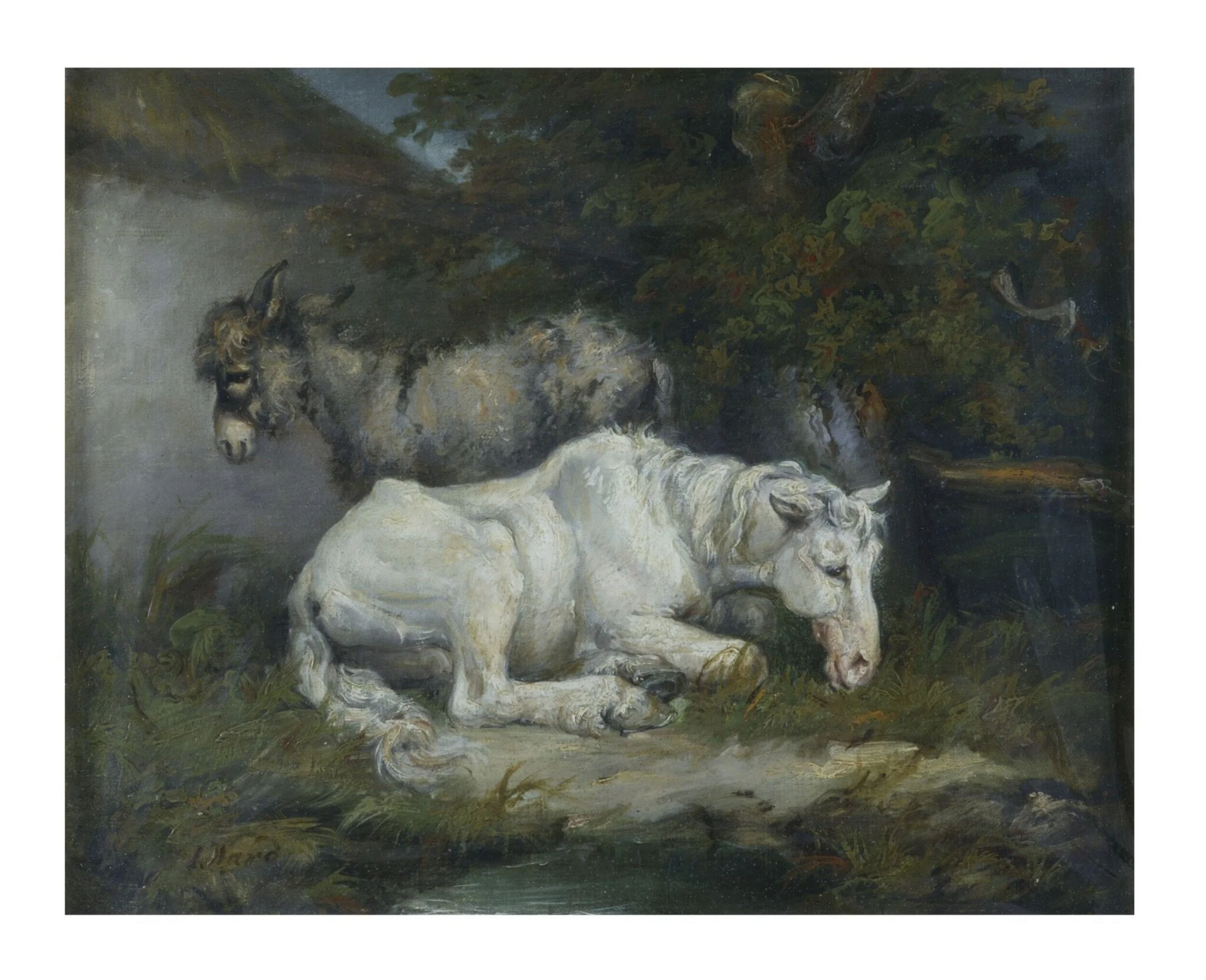 Horse and donkey, by James Ward, oil, 1850