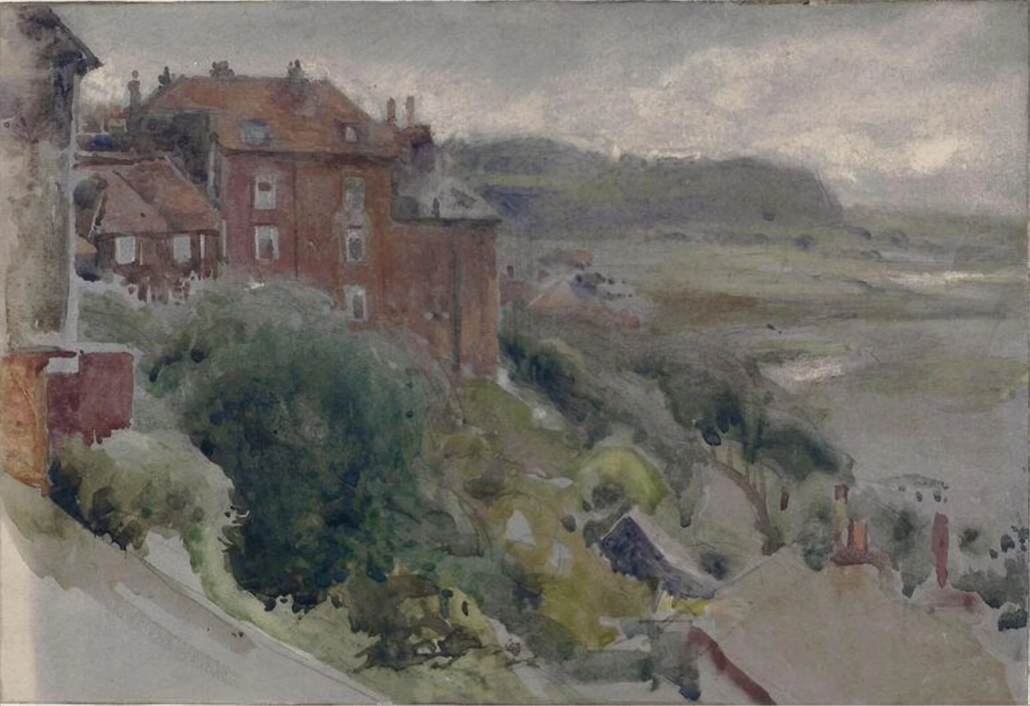 View from a Window, Rye, by Charles Gogin, watercolor, 1880