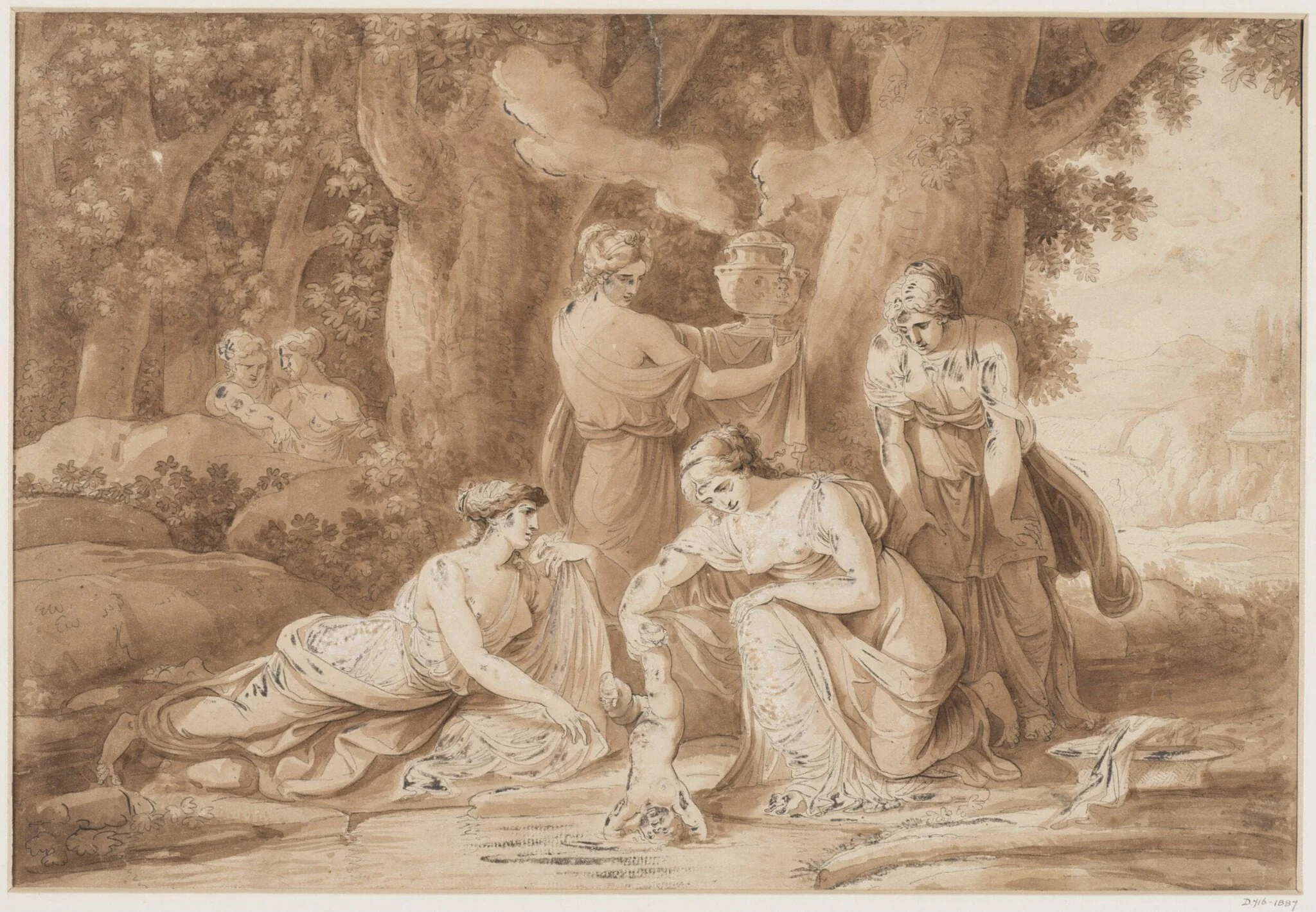 Thetis dipping Achilles, by Giuseppe Cammarano, 1790