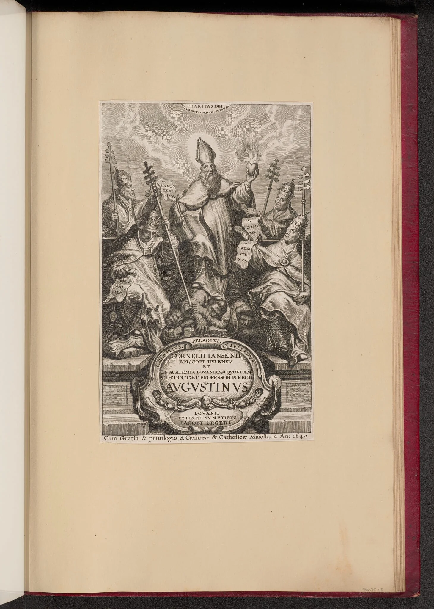 Title Page for Cornelii Iansenii ... Avgvstinvs, by Cornelis Galle I, ink, 1640