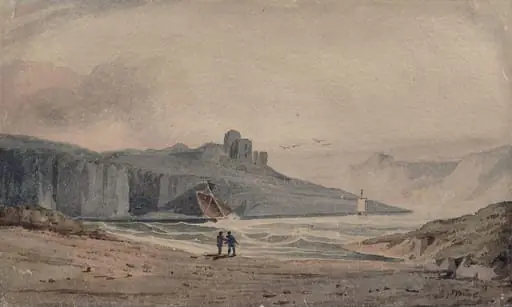 Castle on a Rocky Road above a Bay