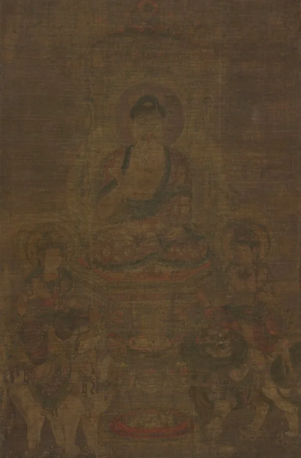 Shakyamuni Triad:  Buddha Attended by Manjushri and Samantabhadra, by Unknown, unspecified, 900