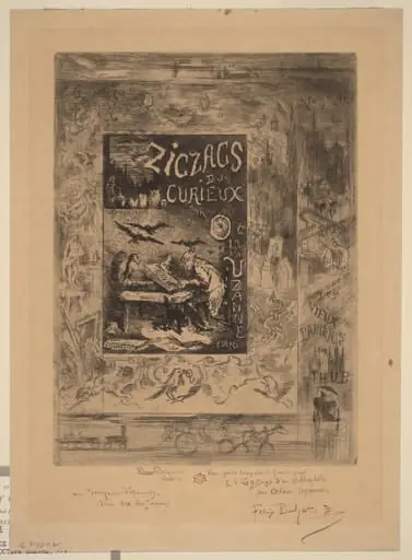 Frontispiece for "Zigzags d'un Curieux, d'Octave Uzanne"