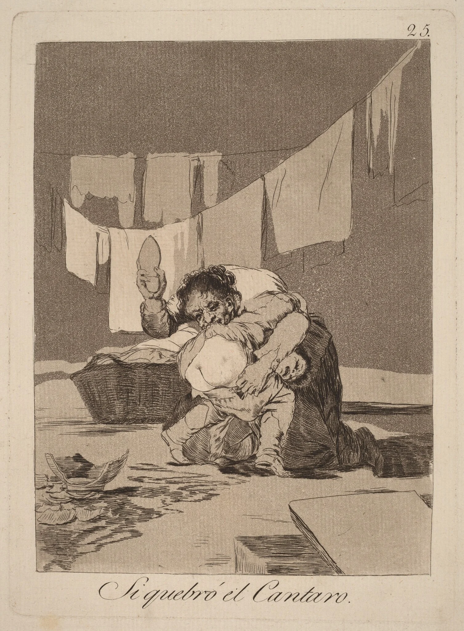 Si quebro el cantaro (Yes He Broke the Pot), by Francisco Goya, ink, 1799