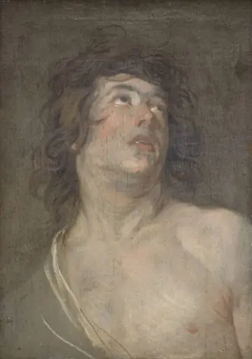 Study Head of a Young Man Looking Upwards. St Sebastian