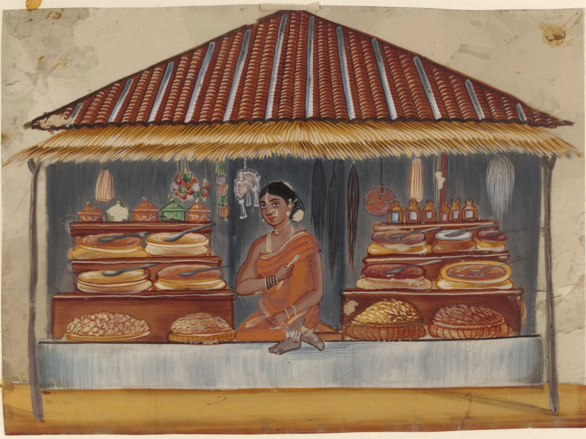 One of ten drawings of shops., by Unknown, paint, 1860