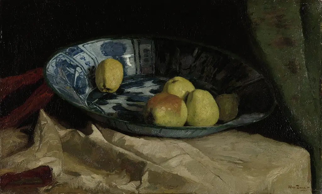 Still Life with Apples in a Delft Blue Bowl