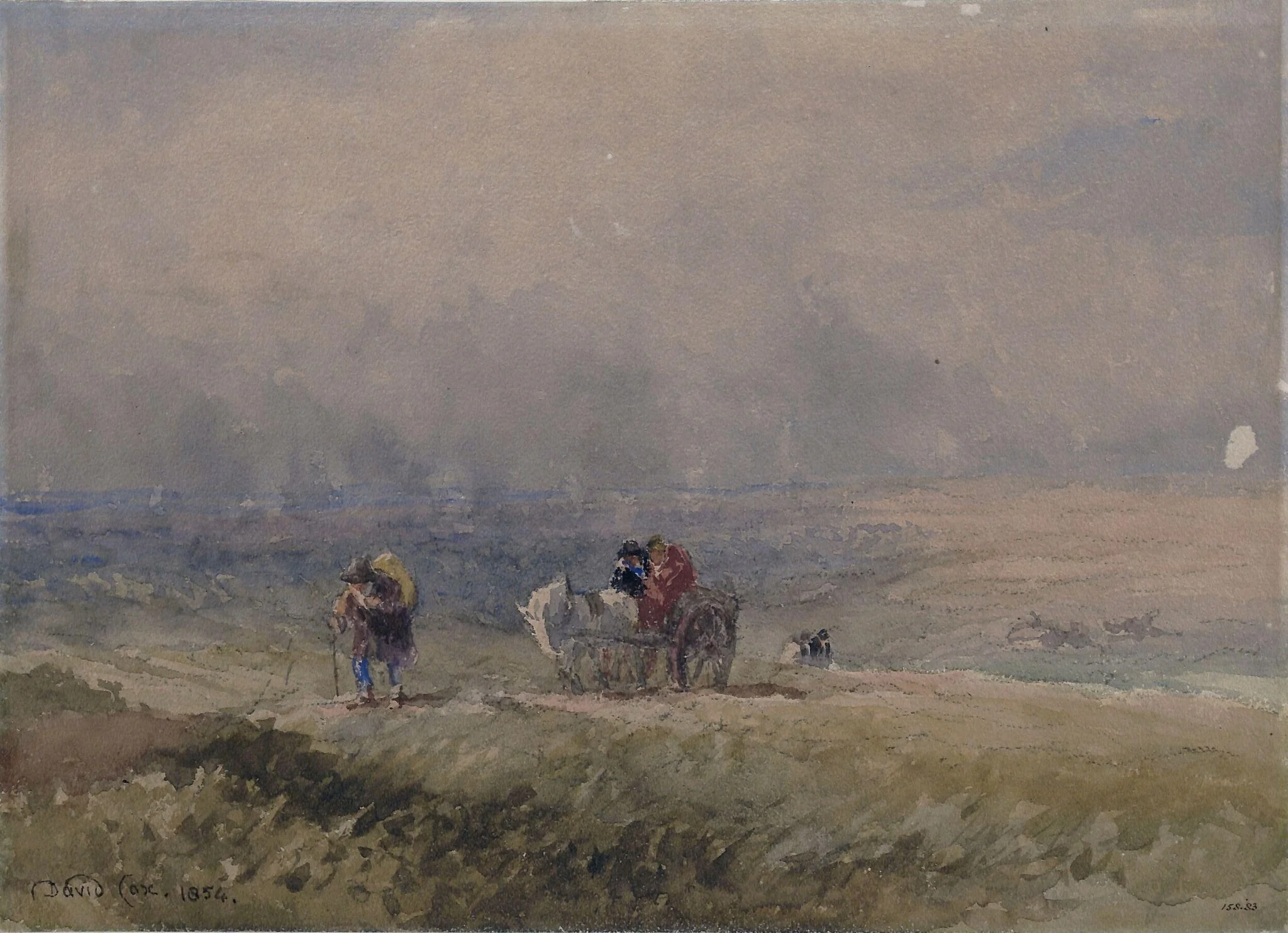 Moorland Scene, Showery Effect, by David Cox, watercolor, 1854