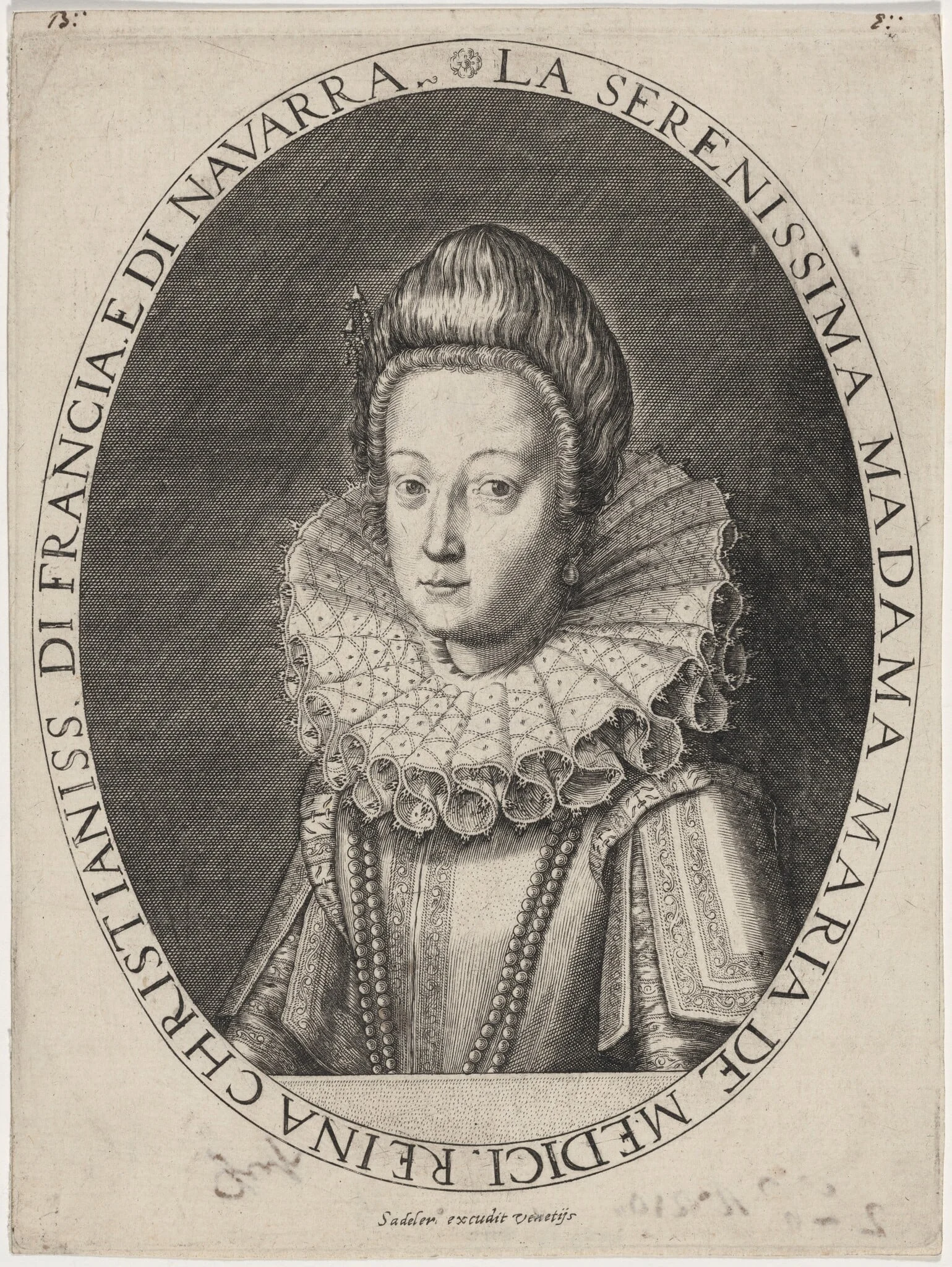 Marie de Medici, Wife of Henry IV of France, by Unknown 19th Century, ink, 1850