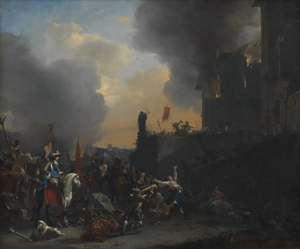 Soldiers Looting and Burning a Convent