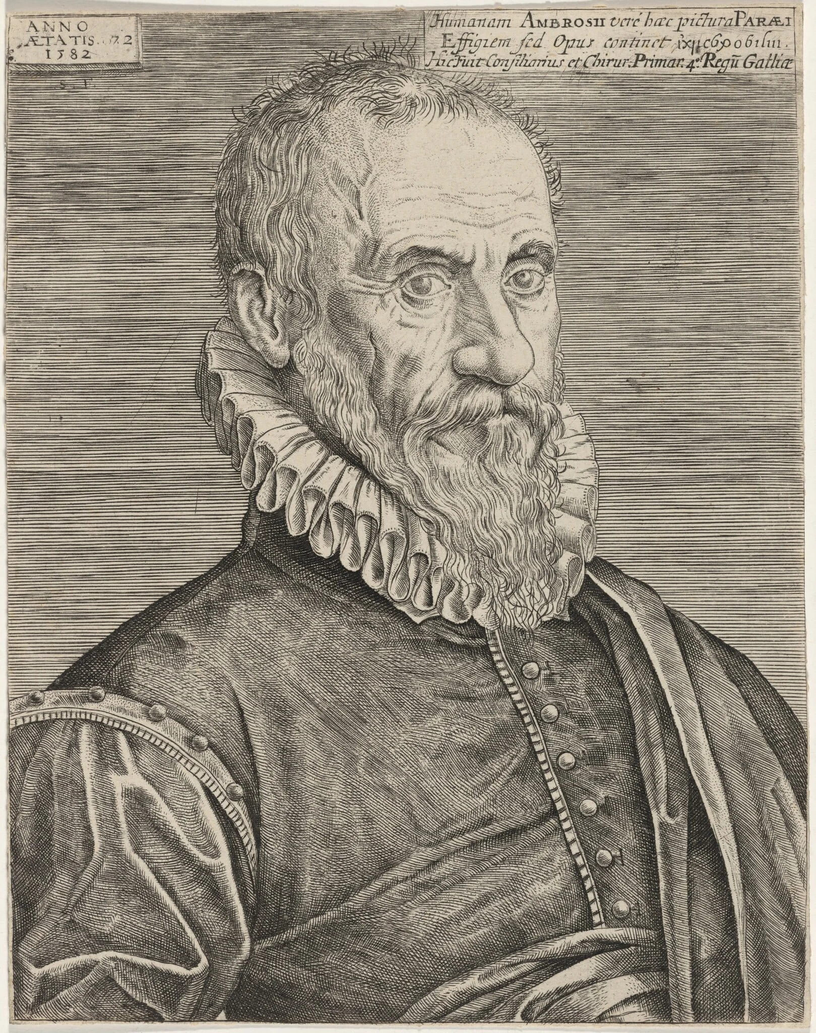 Ambrosius Parens, by Unknown 19th Century, ink, 1582