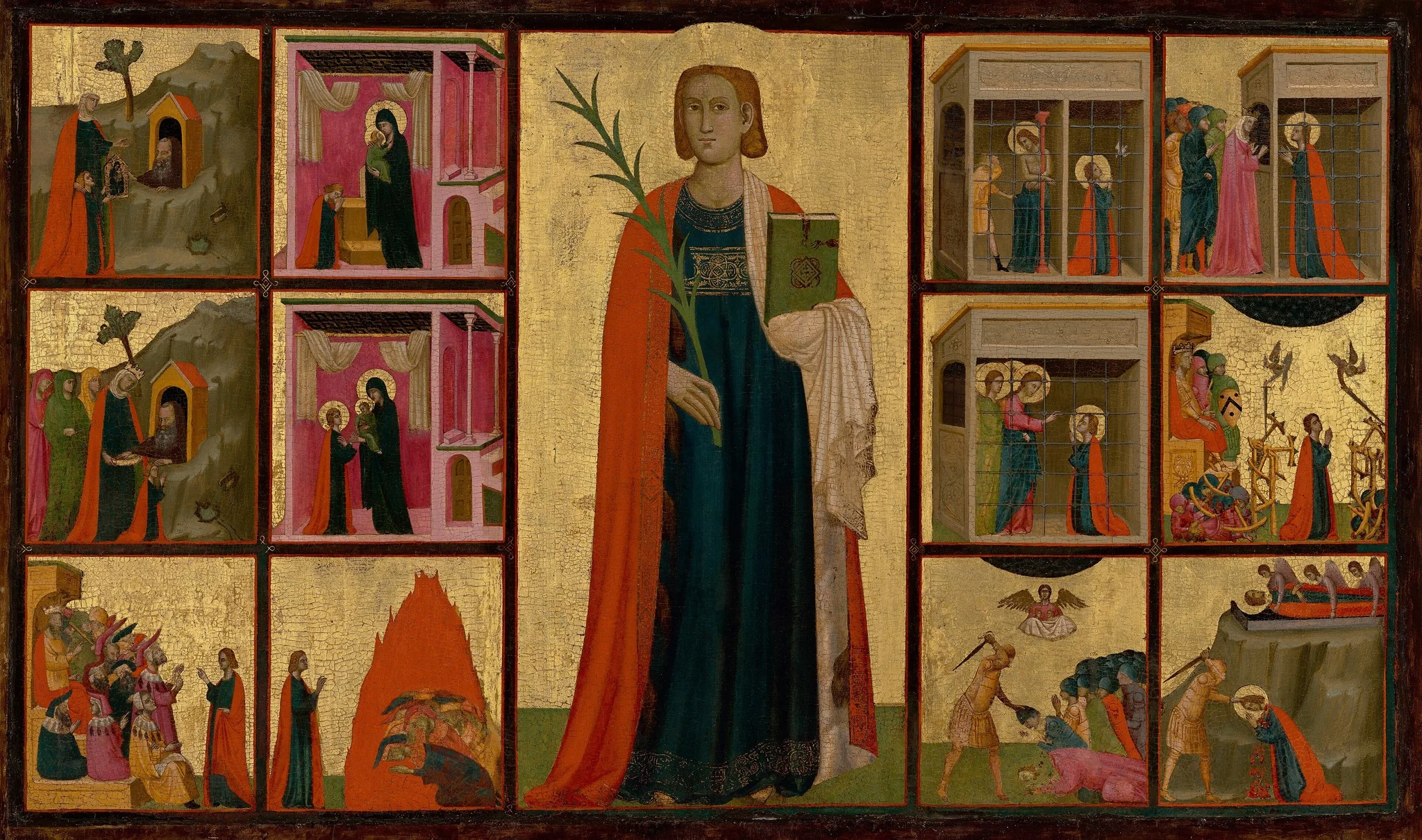 Saint Catherine of Alexandria and Twelve Scenes from Her Life, by Donato d'Arezzo, unspecified, 1330