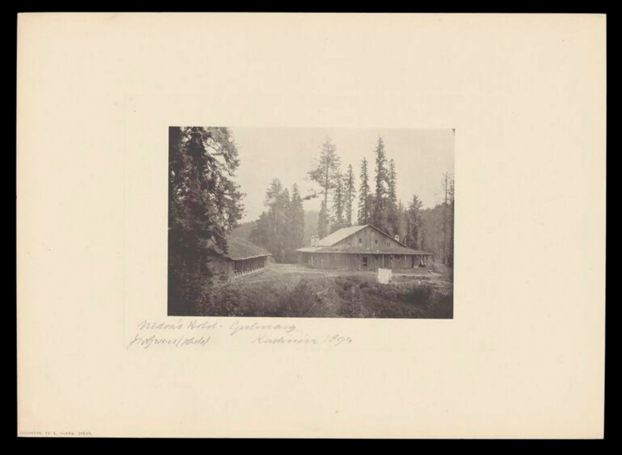 Nedou's Hotel, Gulmarg, Kashmir, by J.W. Groves, photographic, 1894
