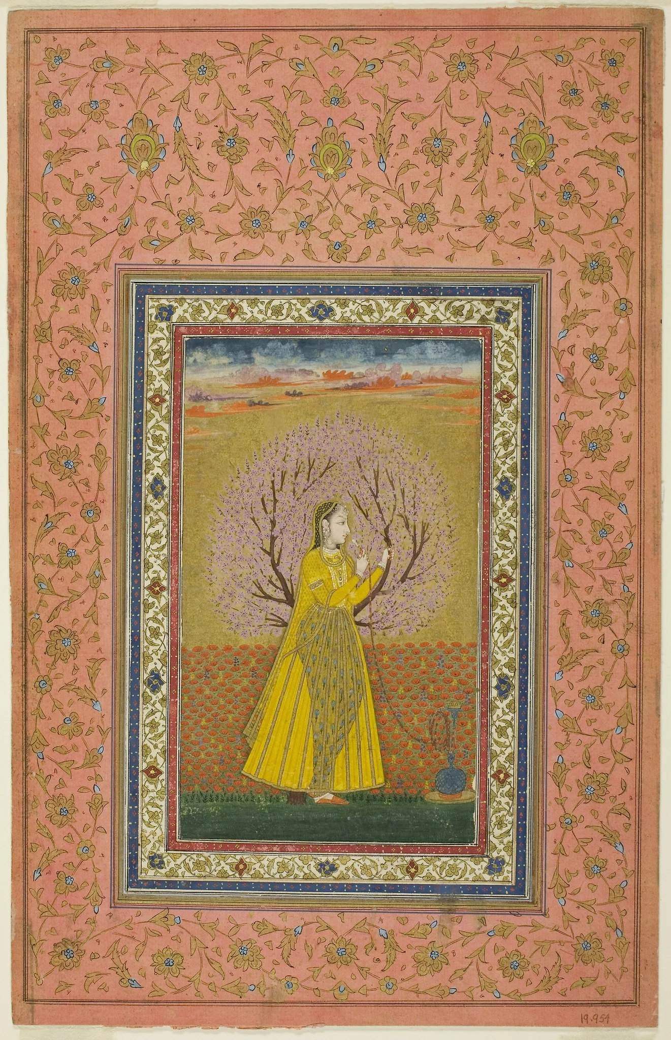 Young Woman Smoking a Huqqa, by Unknown, unspecified, 1749