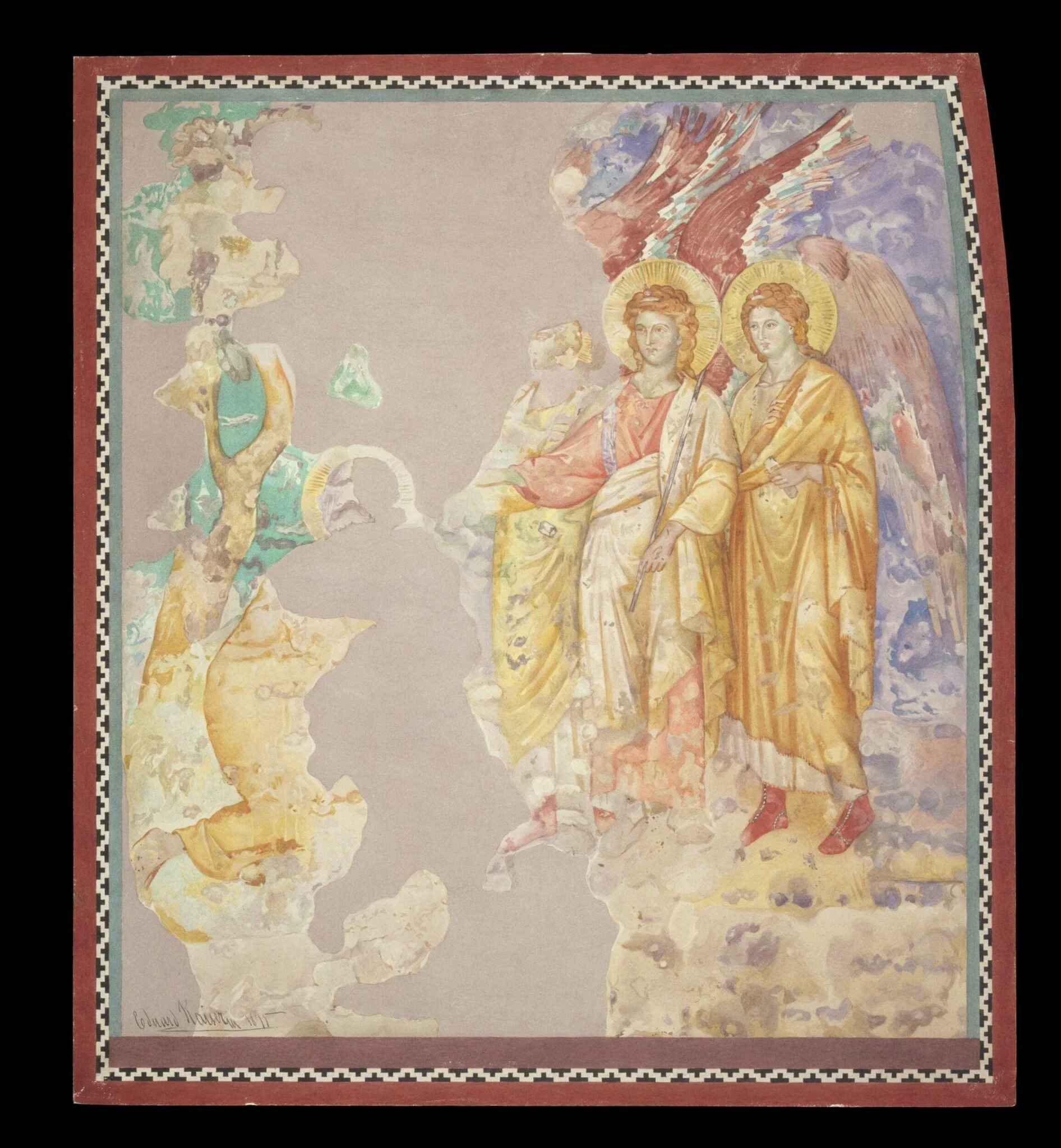Copy after the painting The Expulsion attributed to  Jacobo Torriti in the Upper Church, San Francesco,  Assisi.