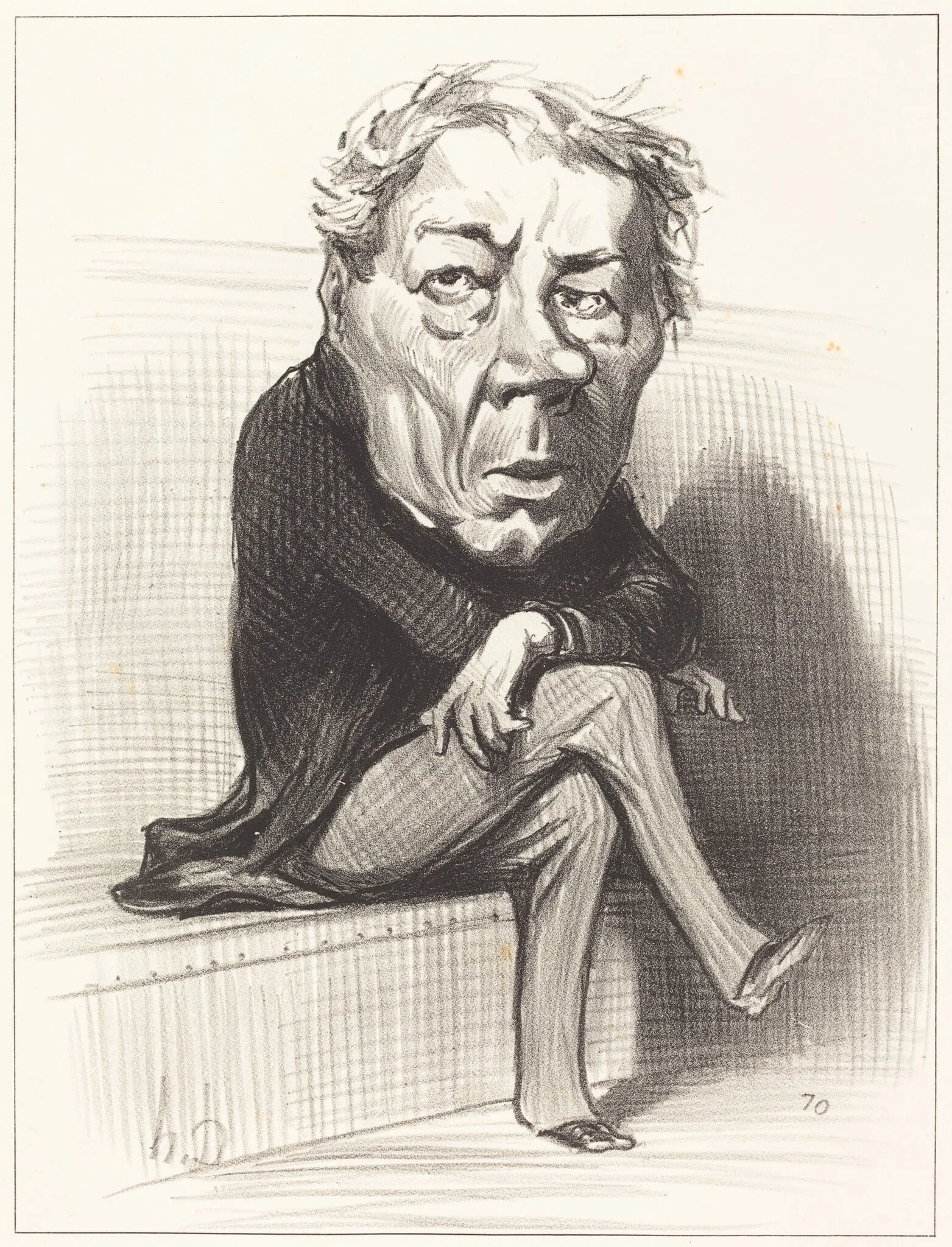 J. Marie Joseph Deville, by Honoré Daumier, ink, 1849