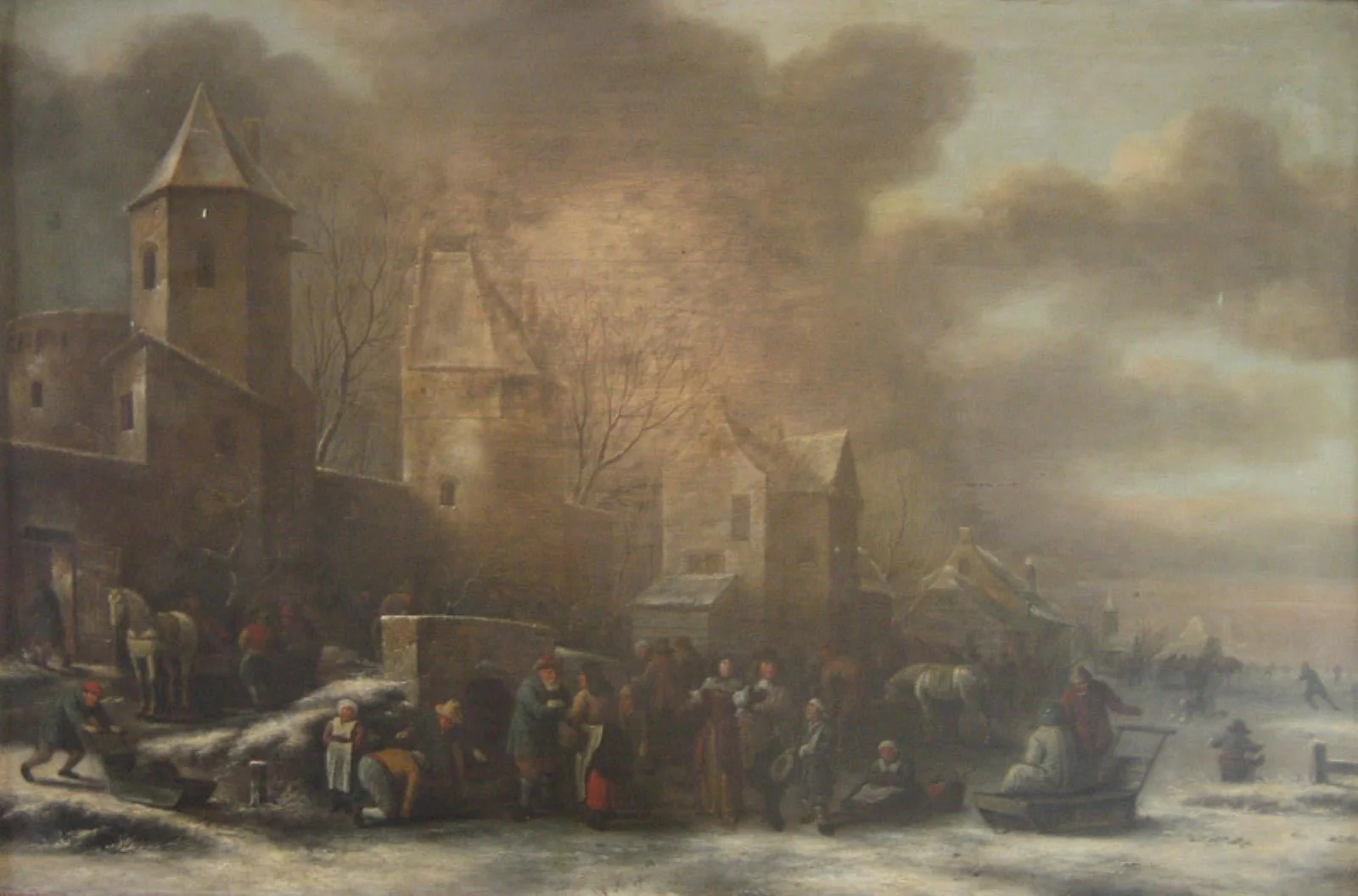 A Dutch Winter Scenery, by Unknown, 1650