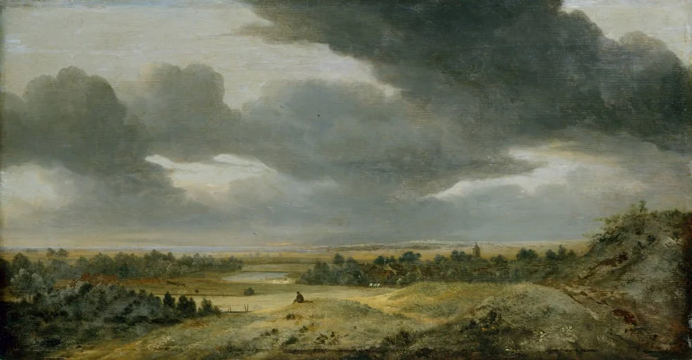 View from the dunes across the Dutch plain, by Jan Vermeer van Haarlem the Elder, oil, 1659