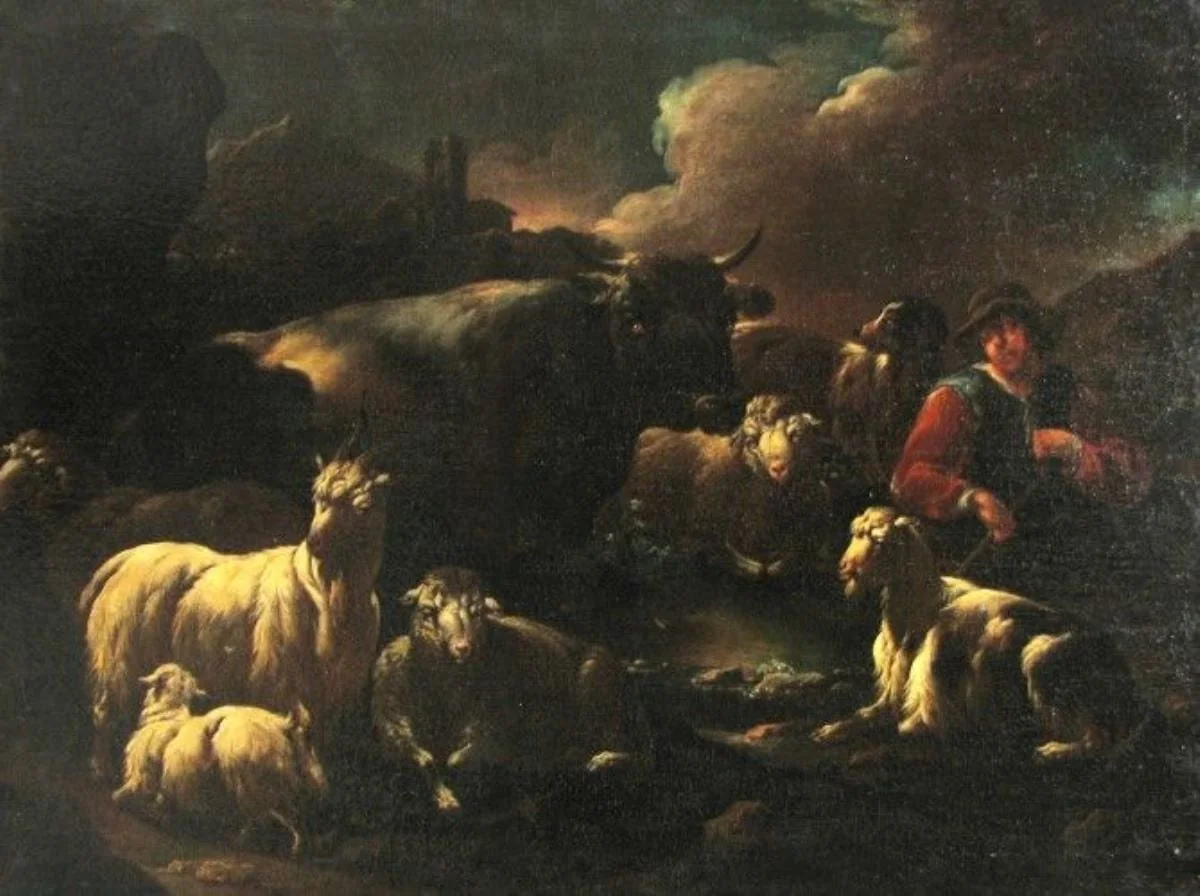 Peisaj cu vite, by Cajetan Roos, unspecified