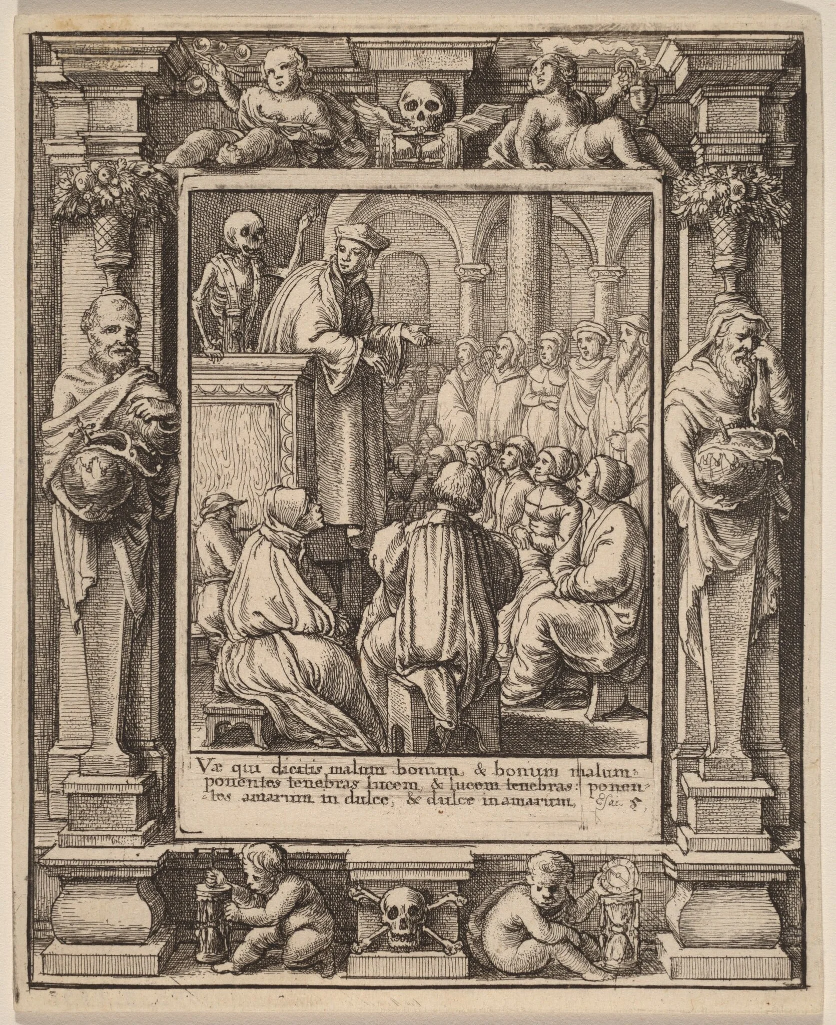 Preacher, by Wenceslaus Hollar, ink, 1651