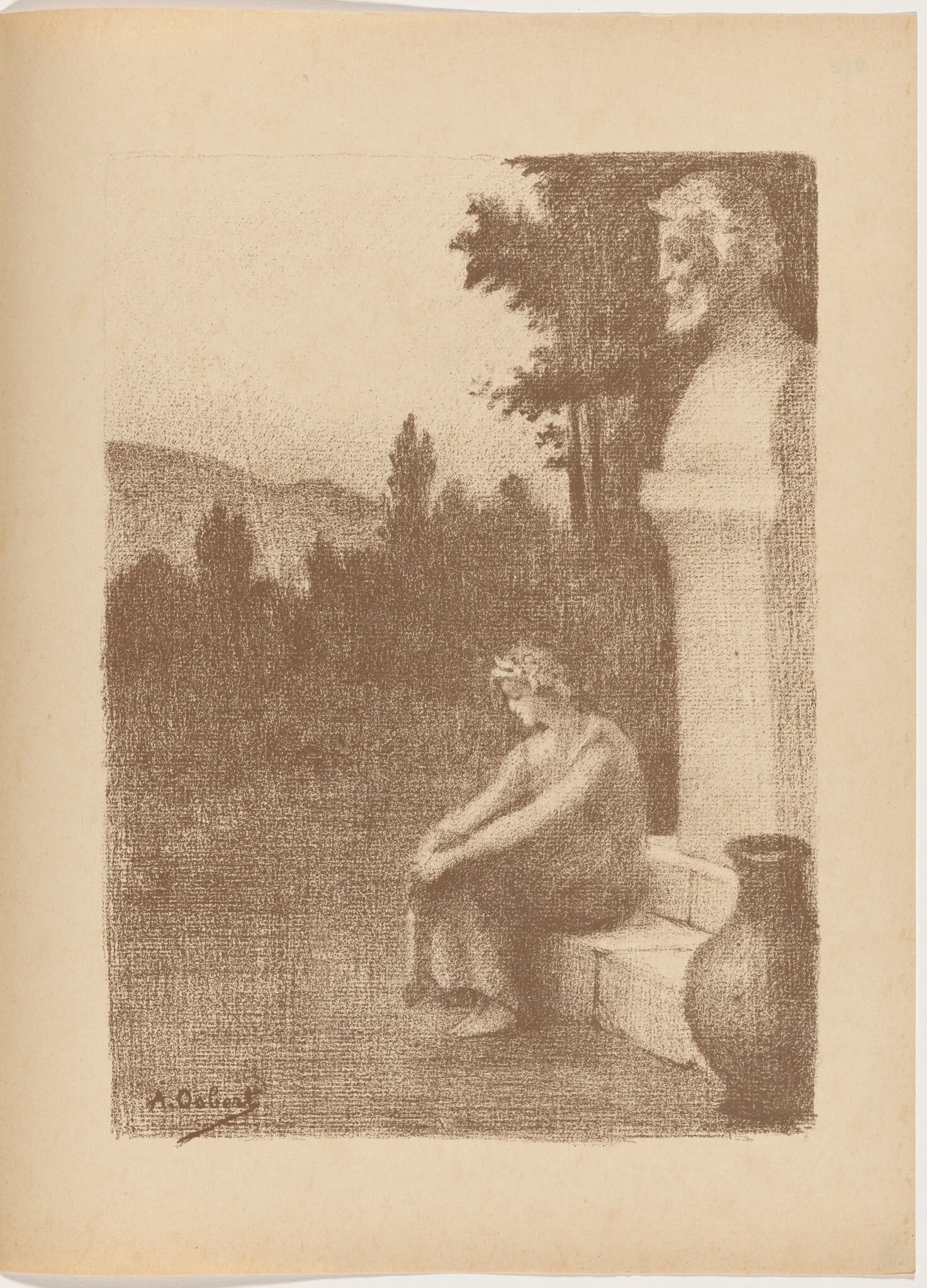 La jarre couronnée (The Crowned Jar), by Alphonse Osbert, ink, 1895