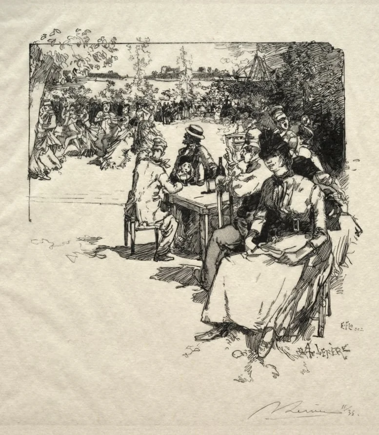 Bal au Point-du-Jour, by Auguste Lepère, 1886