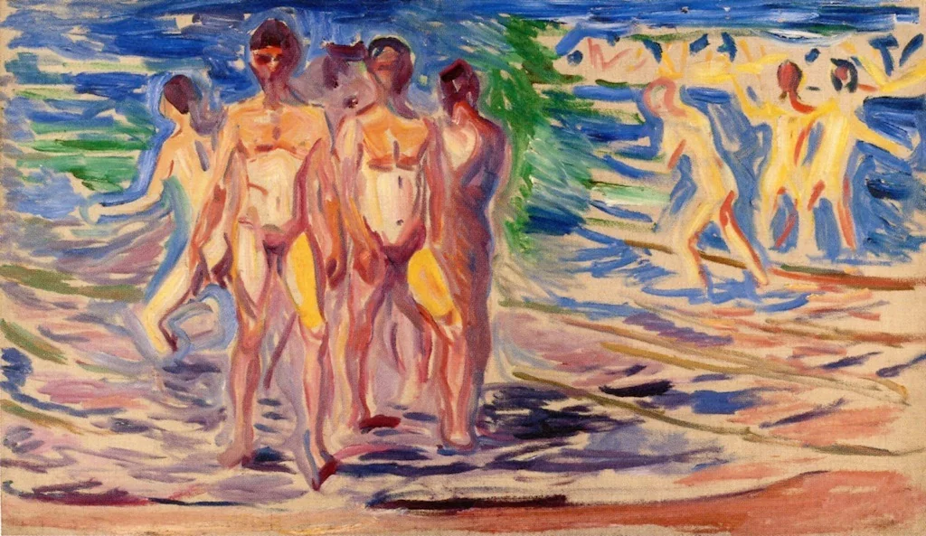 Bathing Men, by Edvard Munch, oil, 1907