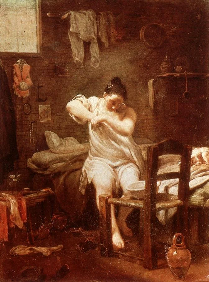 Woman Searching for Fleas