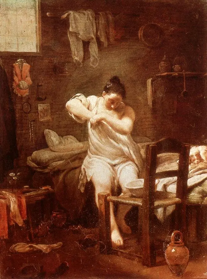 Woman Searching for Fleas