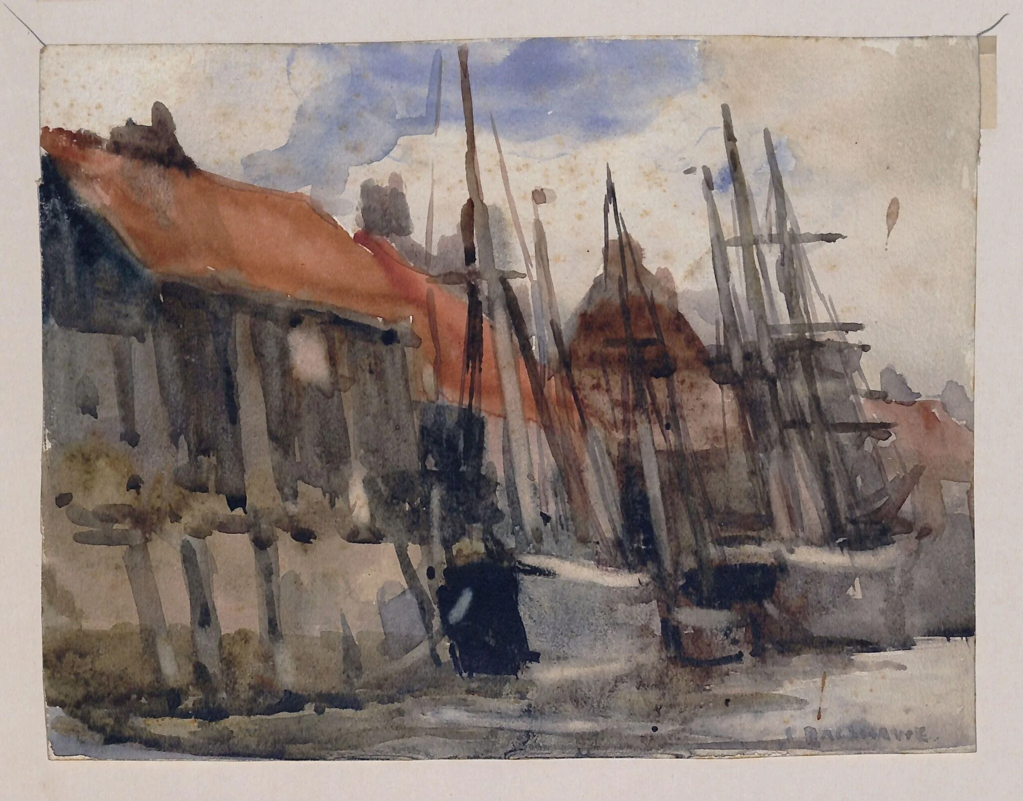 At the Wharf, by Joseph Richard Bagshawe, watercolor, 1900