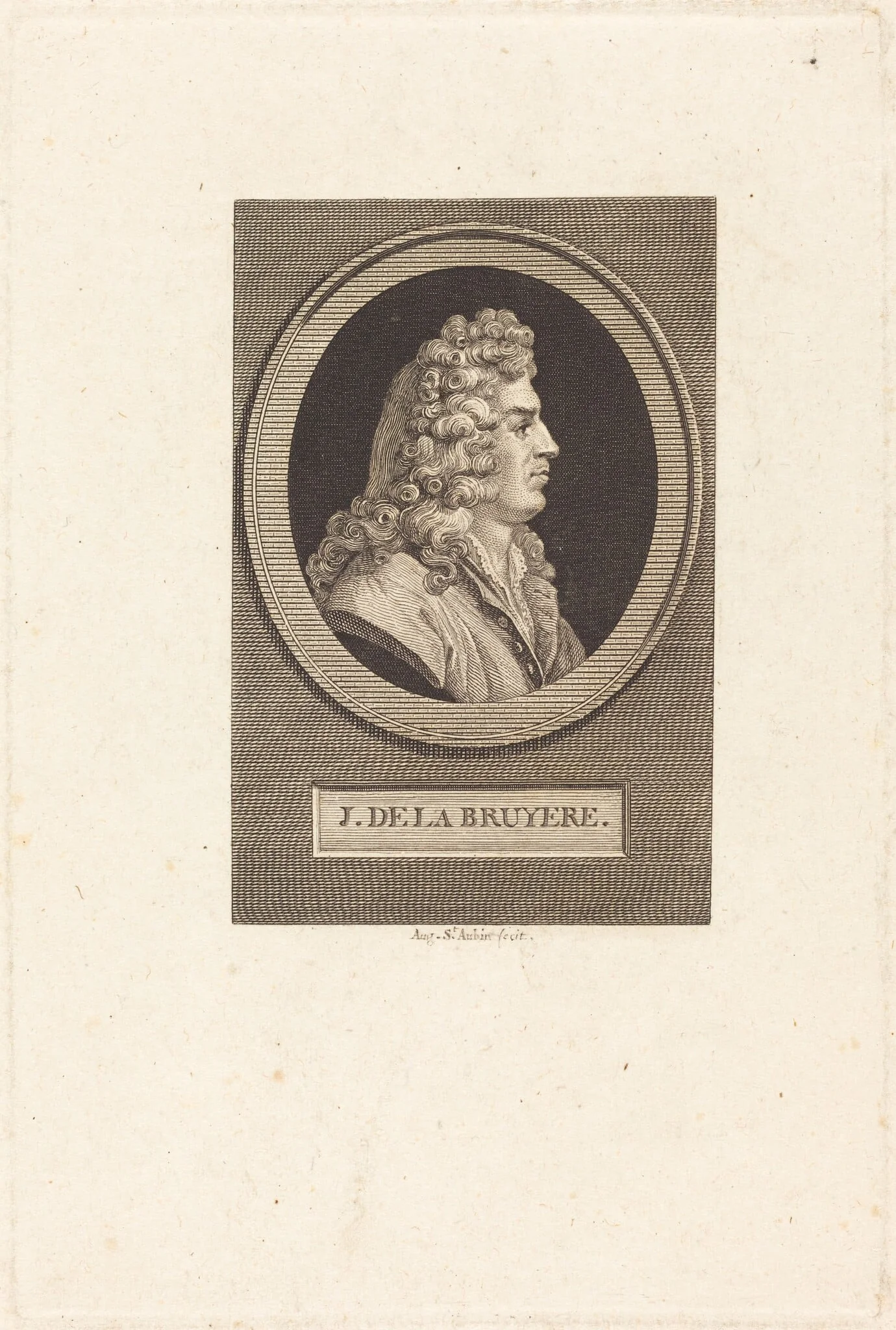 Jean de La Bruyere, by Augustin de Saint-Aubin, ink, 1805