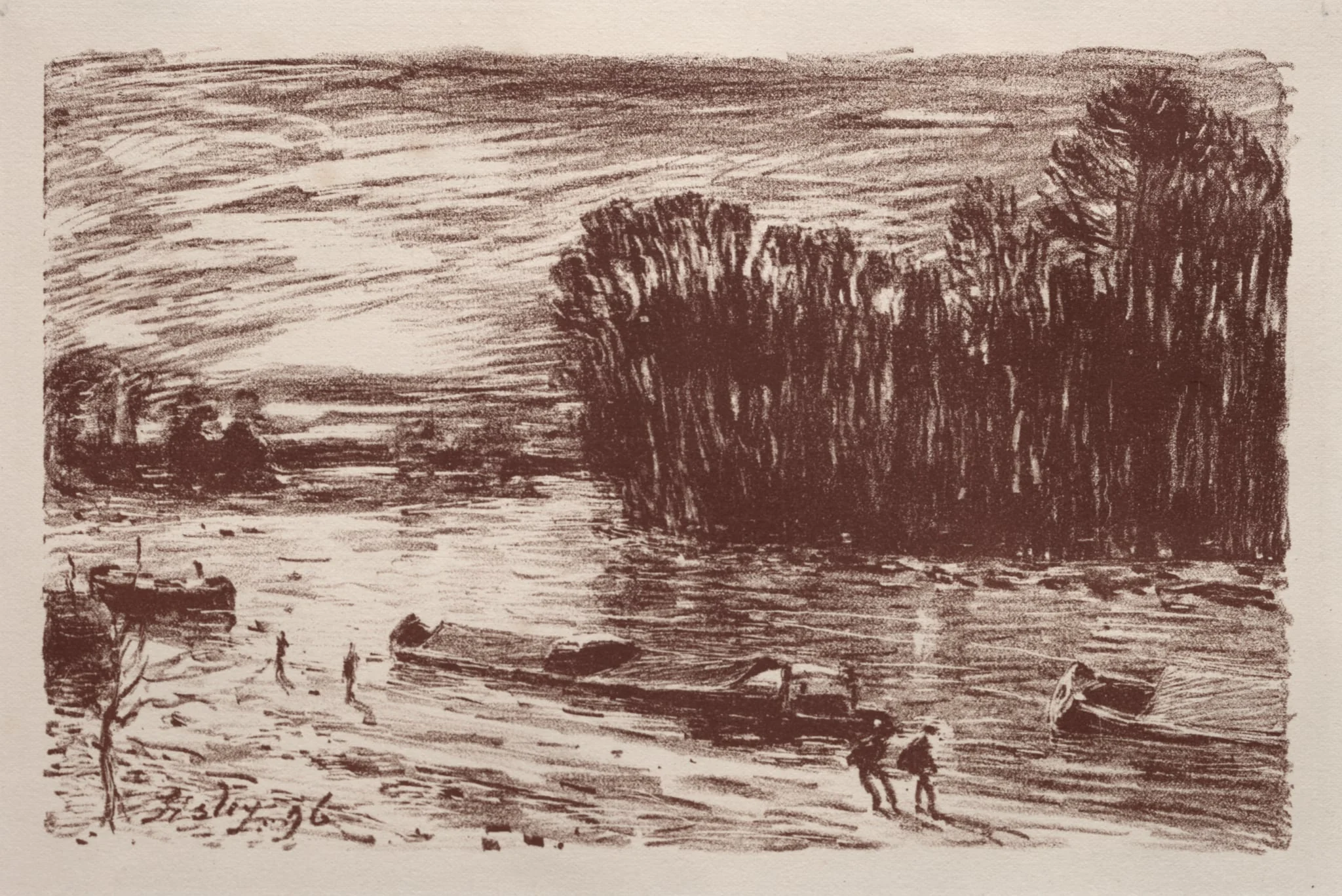 On the Banks of the Loing, by Alfred Sisley, 1896