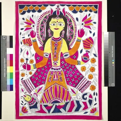 The Goddess Ganga standing on a makara