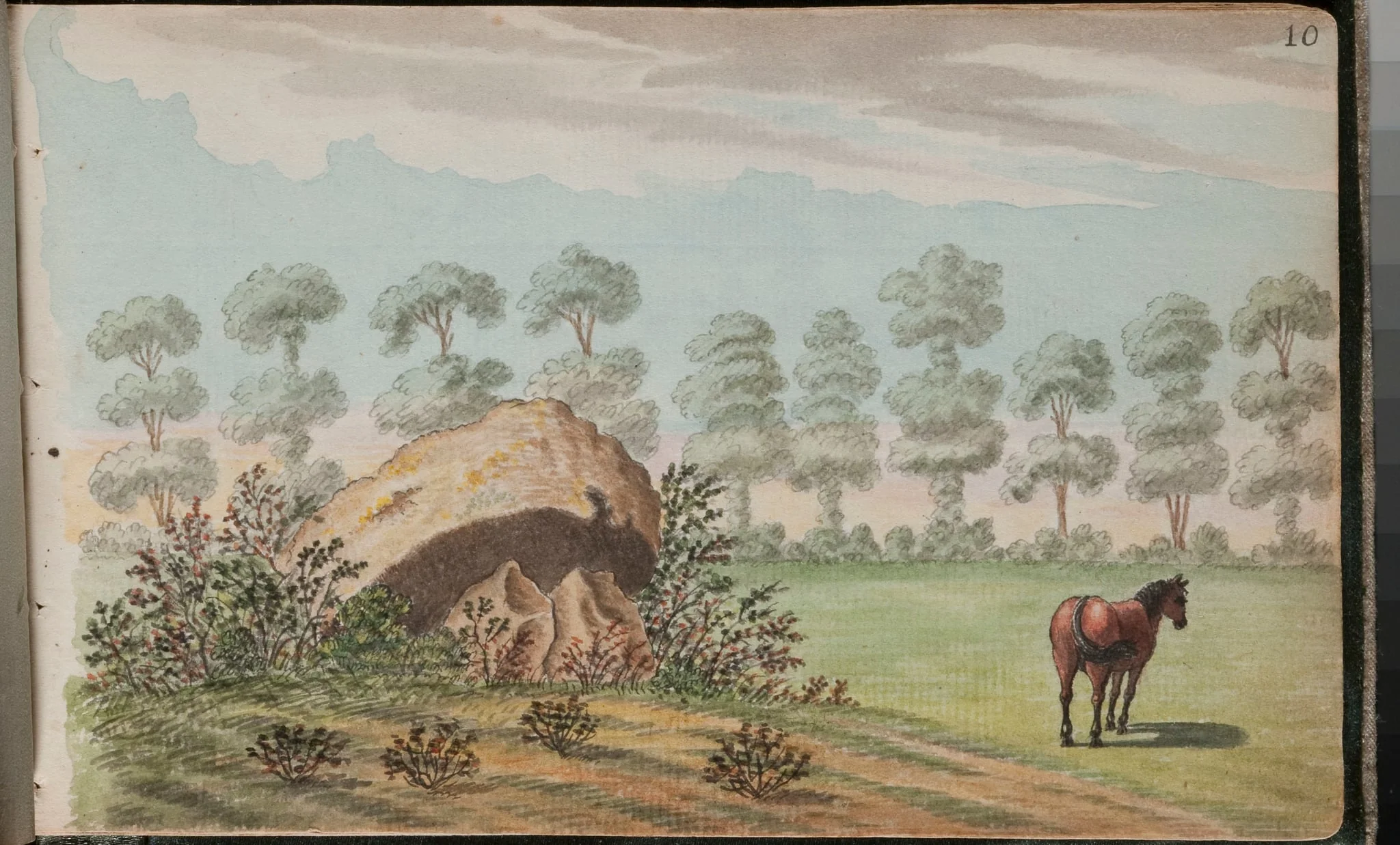 View of a cromliach [cromlech] on the lands of Loughlins town, 7 miles from Dublin [...], by Gabriel, ca.1729-1817 Beranger, unspecified, 1790