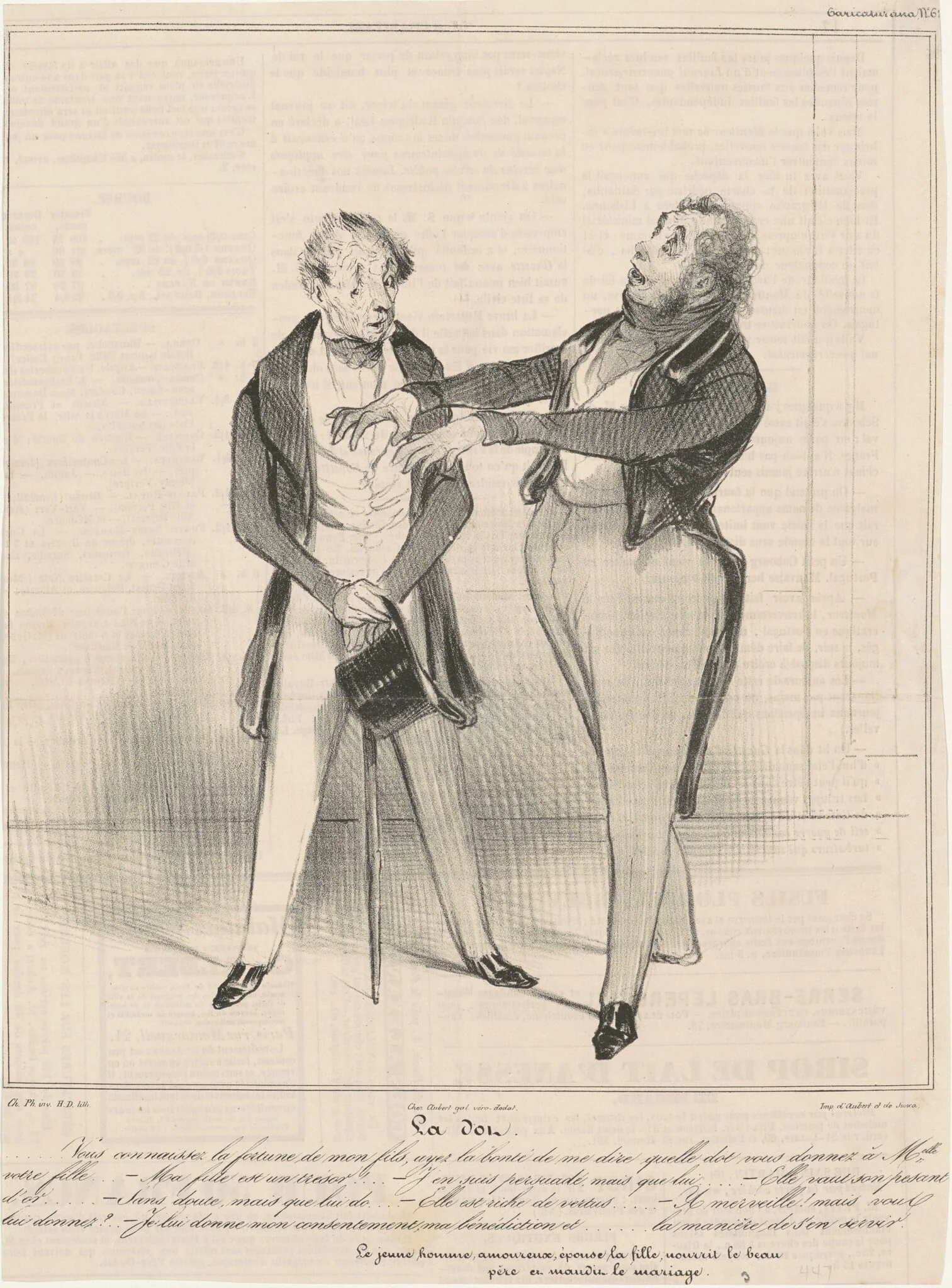 La Dot...vous connaissez la fortune..., by Honoré Daumier, ink, 1837