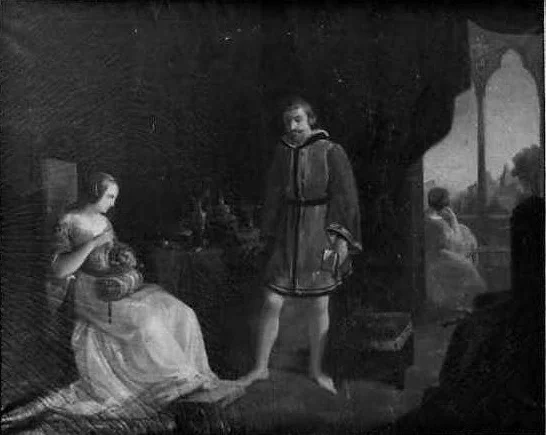 Bice in the Castle of Rosate, by Vincenzo Petrocelli, oil, 1840