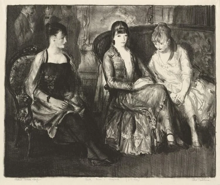 Marjorie, Emma and Elsie, Second Stone, by George Bellows, 1921