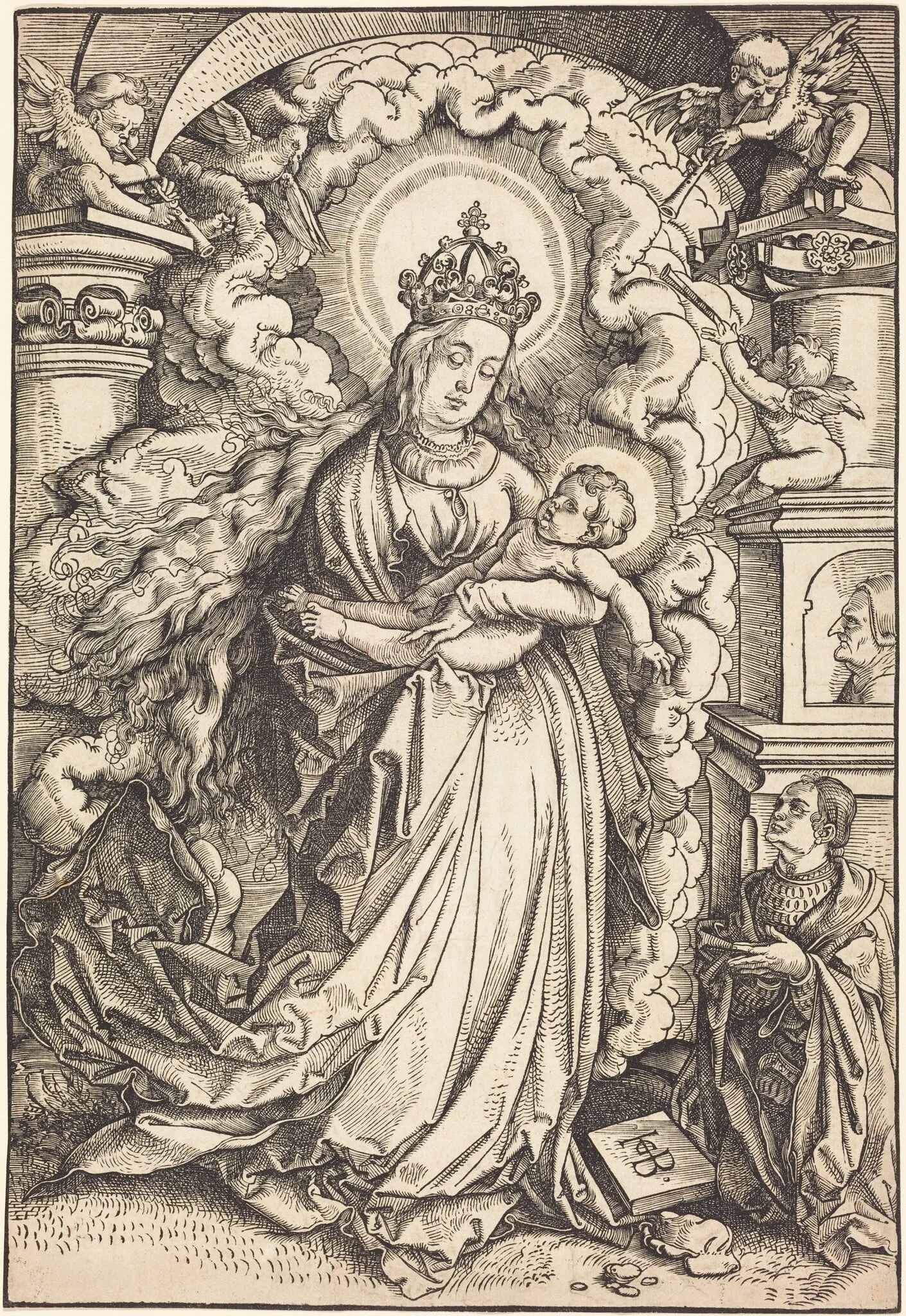 Madonna and Child, by Hans Baldung Grien, ink, 1516