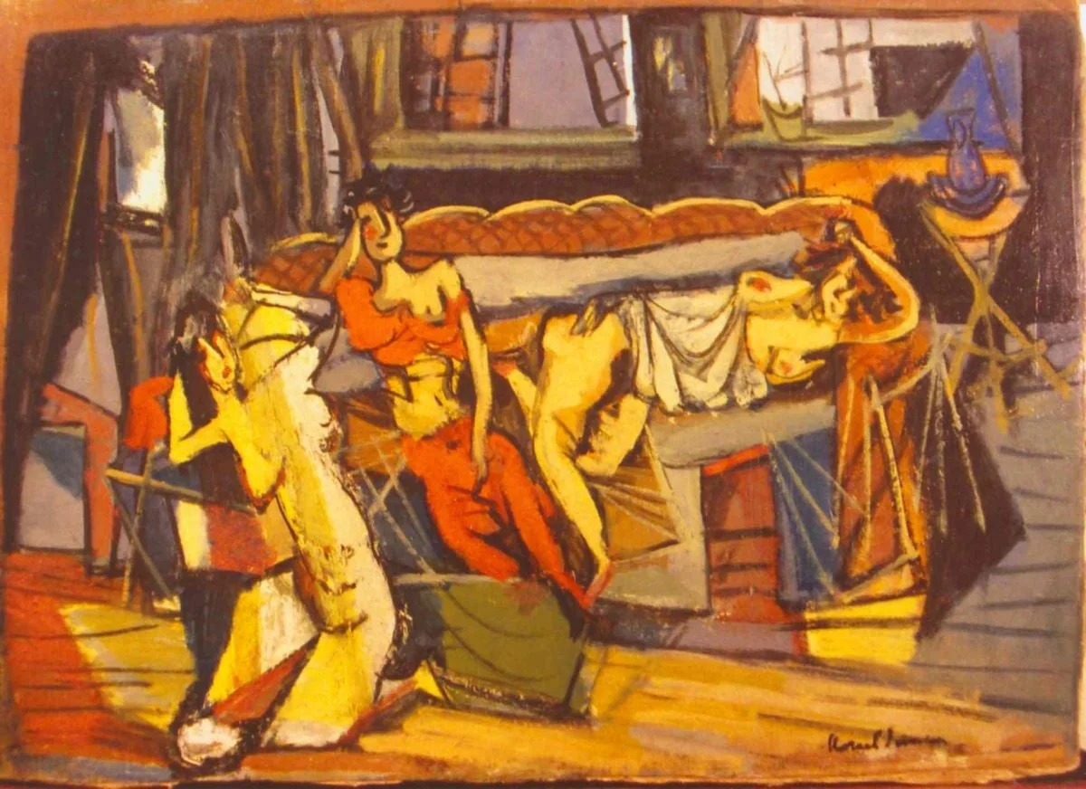 Noaptea (interior cu trei femei), by Marcel Janco, unspecified, 1928