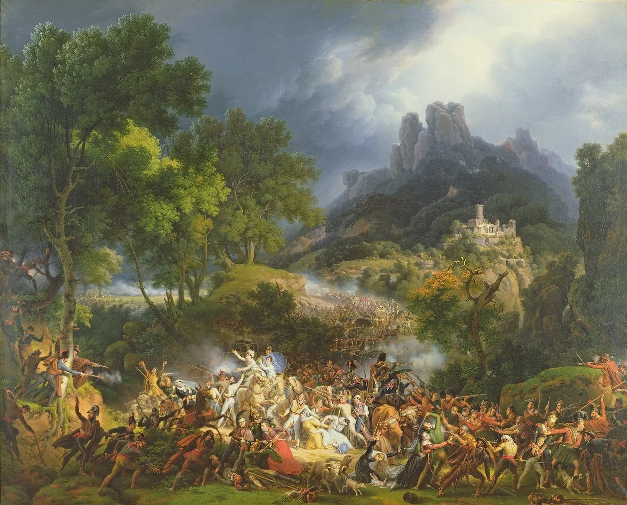 Attack on a Large Convoy at Salinas, by Baron Lejeune Louis-François, oil, 1819