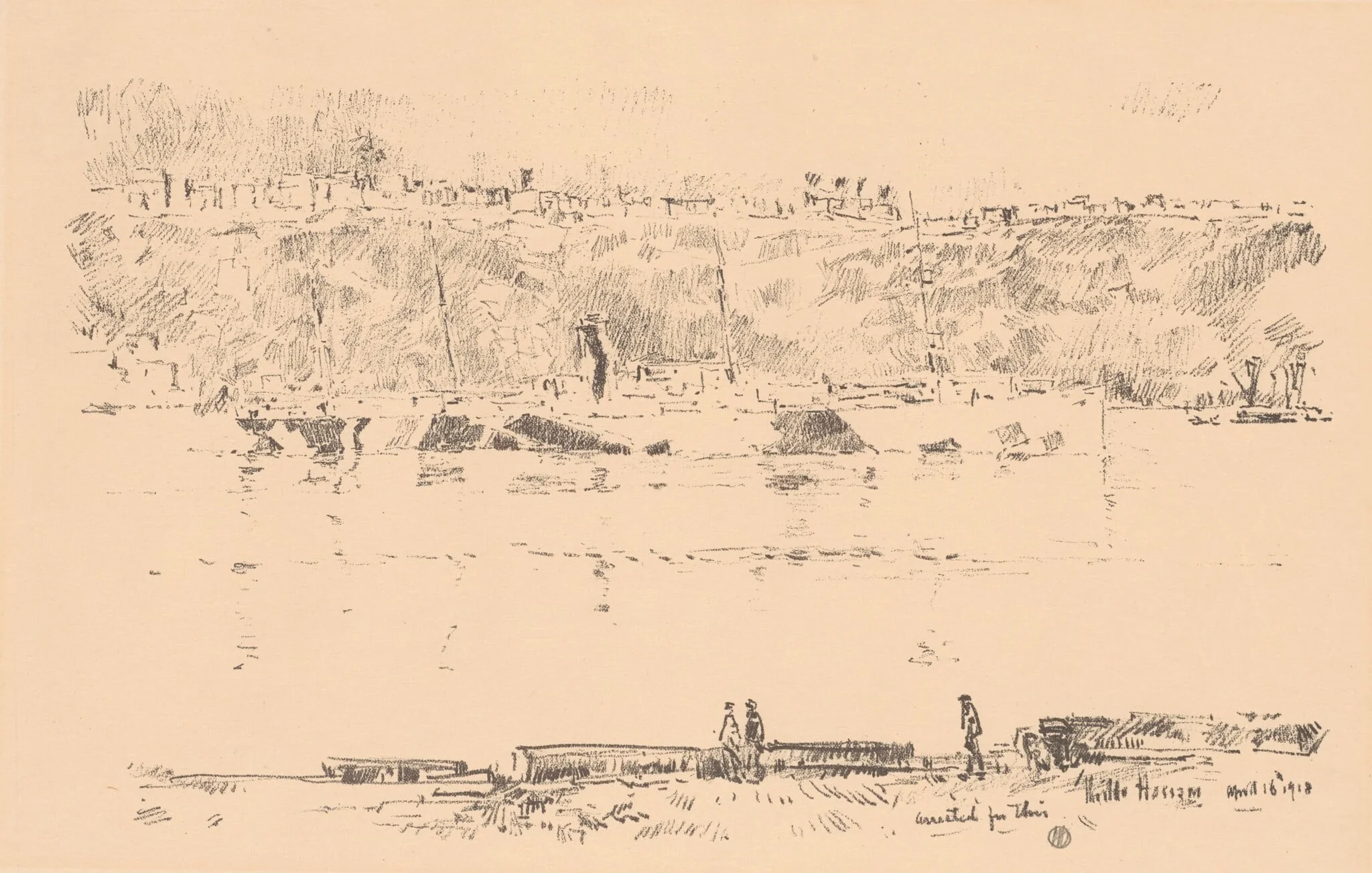 Camouflage, by Childe Hassam, ink, 1918