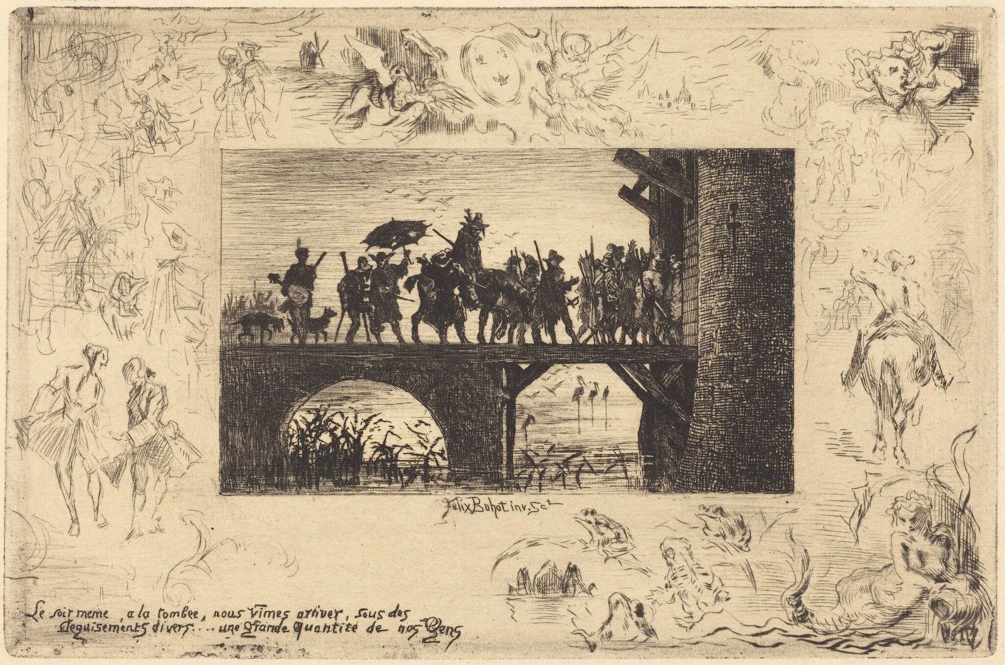 Le soir même... (The same evening...), by Félix-Hilaire Buhot, ink, 1878