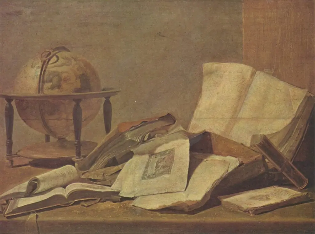 Still-life with Books and Globe