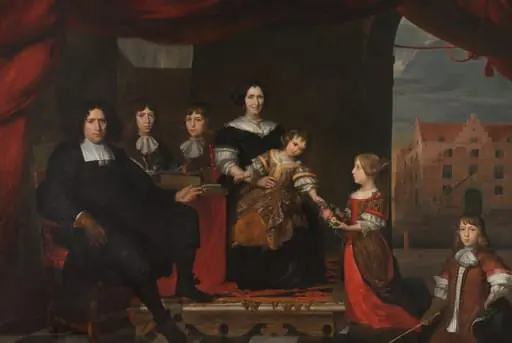 Reyer Reyersz van der Burch (1630-1695), Ammunition Officer attached to the Arsenal of the States-General, Delft, with his Wife Geertruid Graswinckel and their Children Frank, Cornelis, Reyer, Maria and Alida