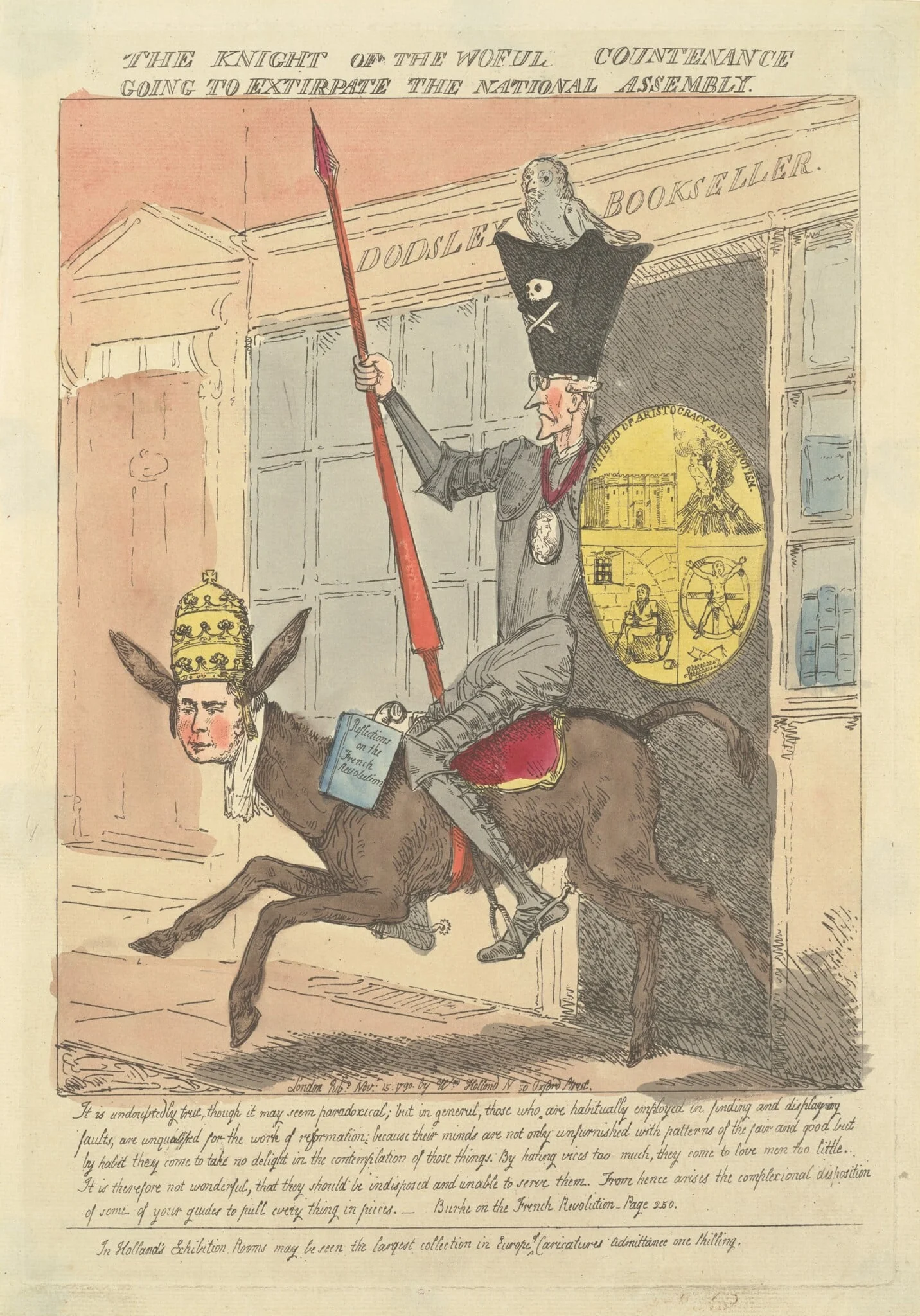 The Knight of the Woeful Countenance Going to Extirpate the National Assembly, by Frederick George Byron, watercolor, 1790