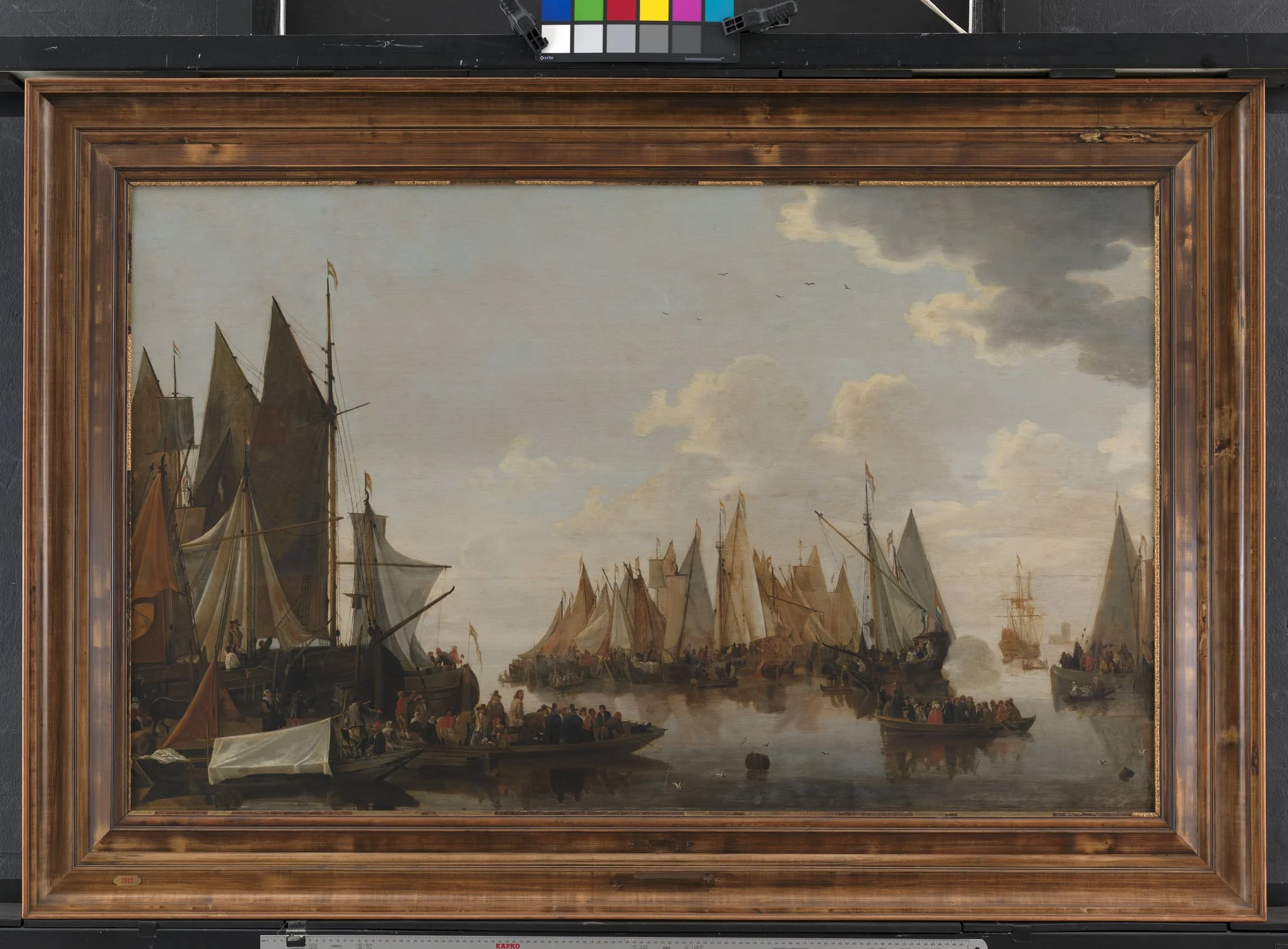 Embarkation of Troops on a Dutch River, by Unknown, 1650