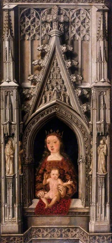 The Virgin and Child in a Gothic Architectural Setting, by Pedro Sánchez I, oil, 1490