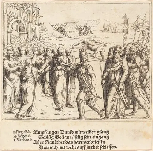David is Welcomed after Killing Goliath, and Saul's Jealousy