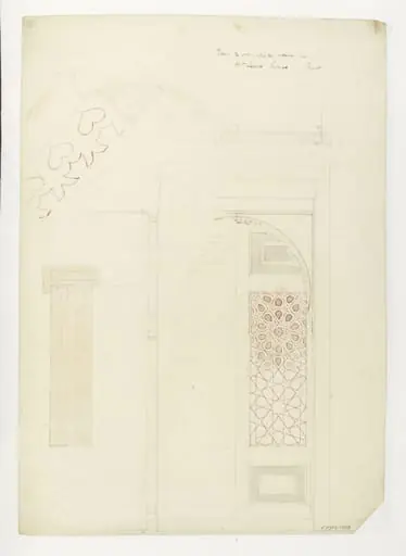 Drawing of a door, John Frederick Lewis house in Cairo