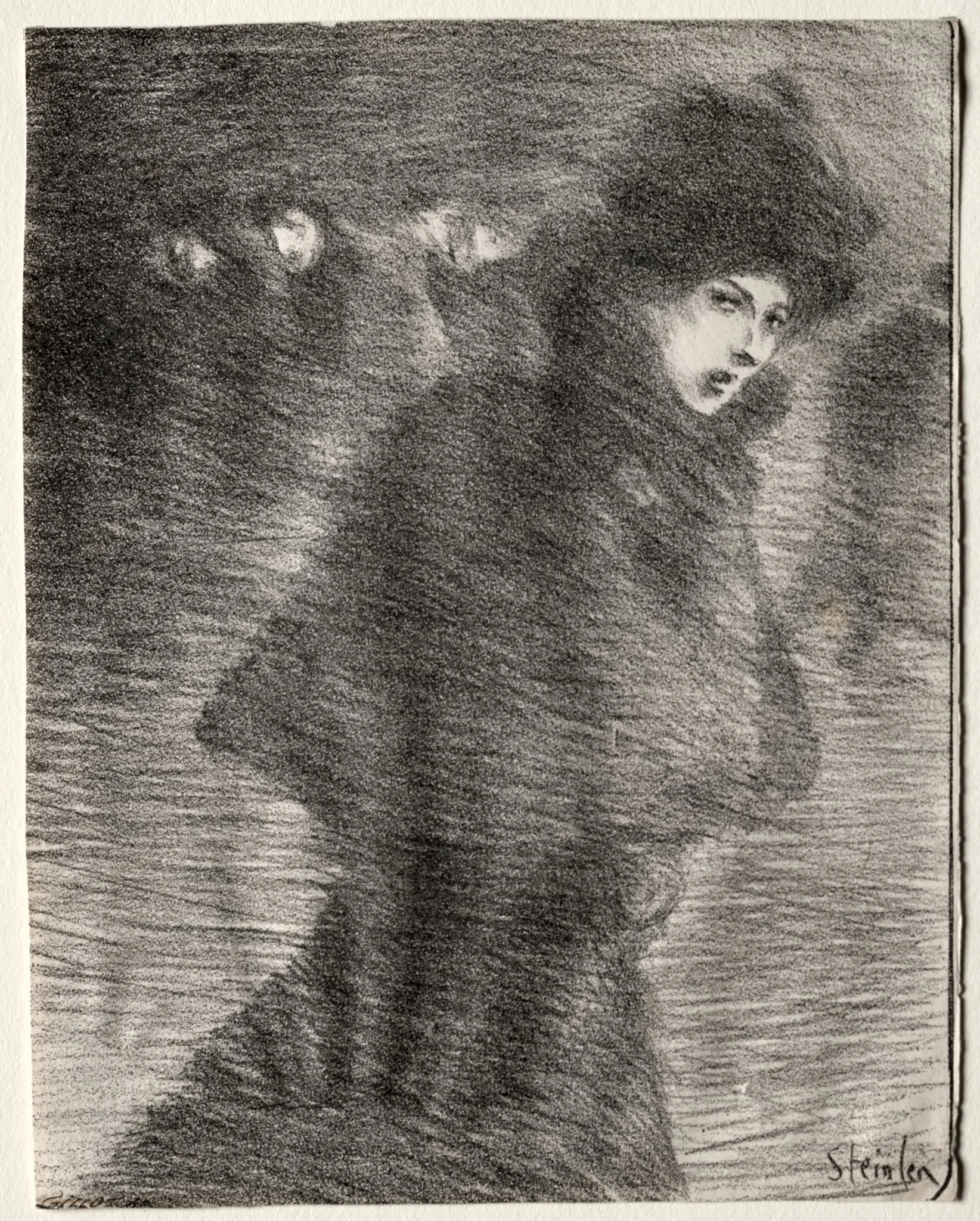 A Woman Passing By, by Théophile Alexandre Steinlen, 1897